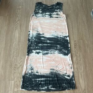 Mystree Tie Dye Beach Cover Up | Pink Grey and White | Size Large